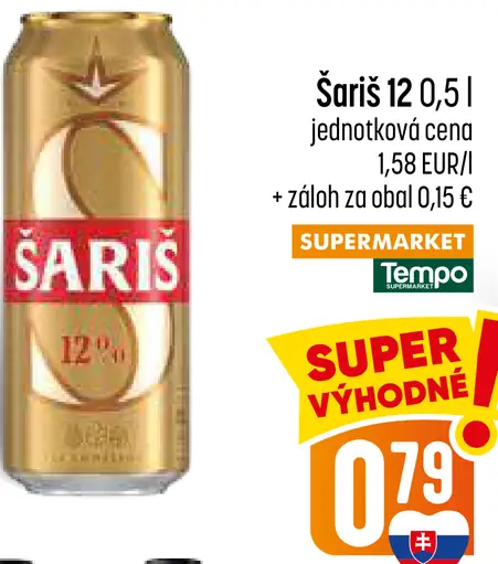 Šariš 12° pivo