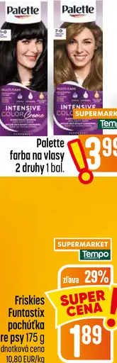 Palette farba na vlasy rôzne druhy