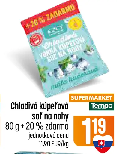 Chladiaca kúpeľová soľ na nohy