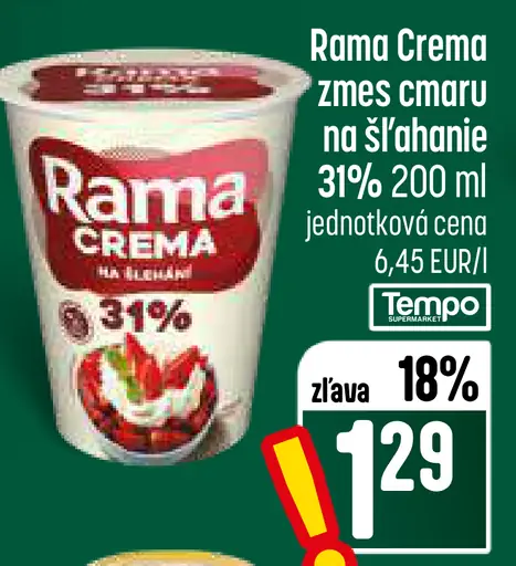 Rama Crema zmes smaru na šľahanie 31 %