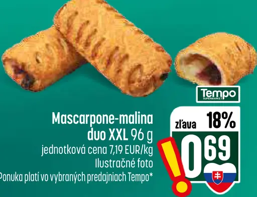 Mascarpone-malinové duo XXL