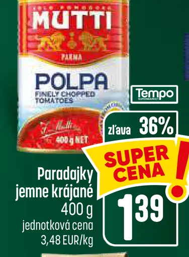 Mutti paradajková polpa jemne krájaná