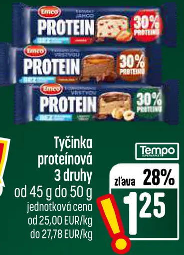 Emco proteínová tyčinka, 3 druhy