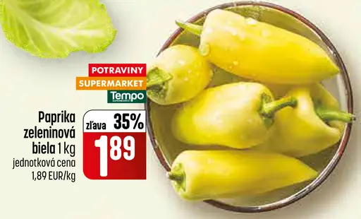 Paprika zeleninová biela