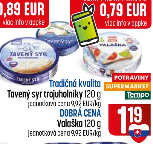 Tavený syr trojuholníky