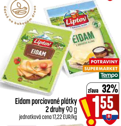 Liptov Eidam porciované plátky – 2 druhy