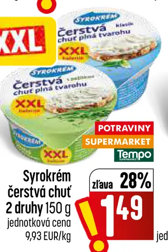 Syrokrém Čerstvá chuť rôzne druhy