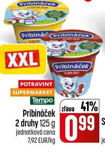 Pribináček tvarohový dezert, 2 druhy