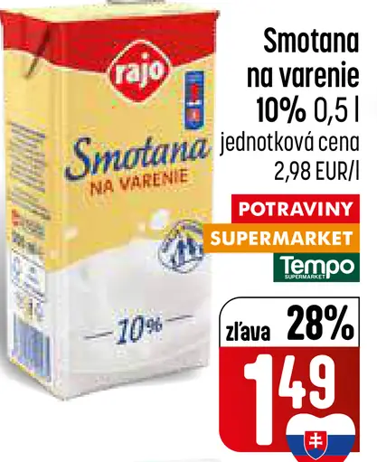 Rajo Smotana na varenie 10%