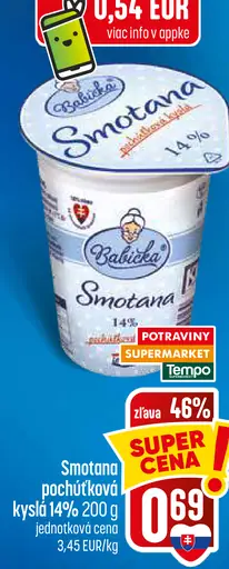 Balíček smotana pochúťková kyslá 14 %