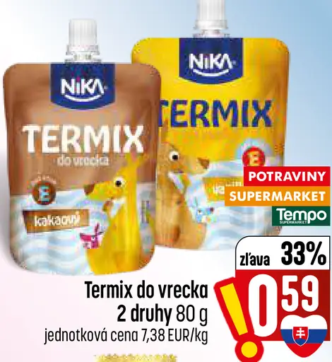 NiKA Termix do vrecka, kakaový a vanilkový