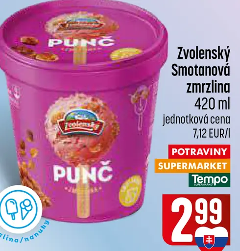 Zvolenský Smotanová zmrzlina punč