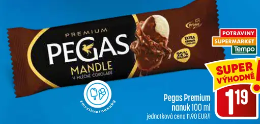 Pegas Premium Mandľový nanuk v mliečnej čokoláde