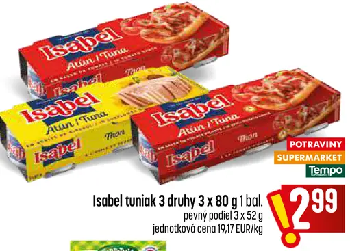 Isabel tuniak 3 druhy