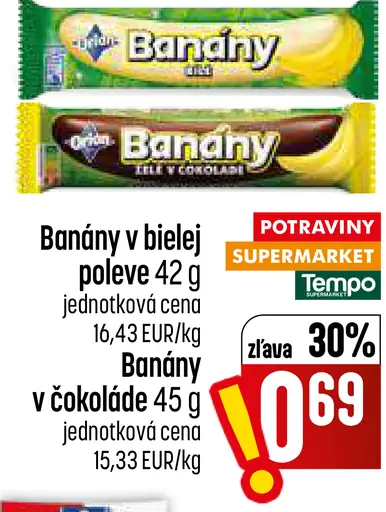 Orion Banány v bielej poleve