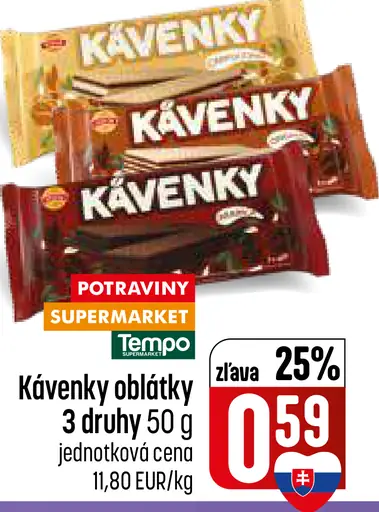 Opavia Kávenky oblátky, 3 druhy
