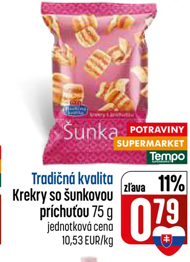 Tradičná kvalita Krekry so šunkovou príchuťou
