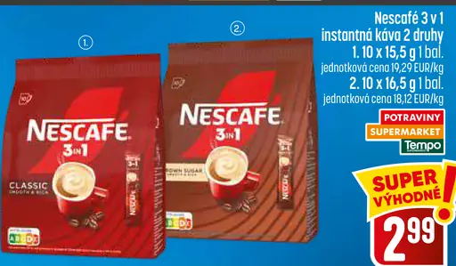 Nescafé 3 v 1 instantná káva, druhý variant