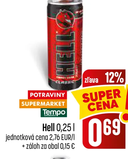 Hell energetický nápoj plechovka