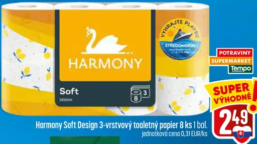Harmony Soft Design toaletný papier 3 vrstvy