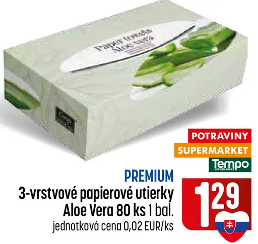 Premium 3-vrstvové papierové utierky Aloe vera