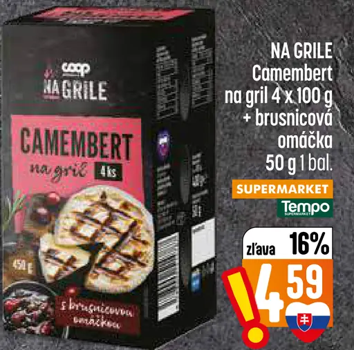 COOP Na grile Camembert na gril s brusnicovou omáčkou