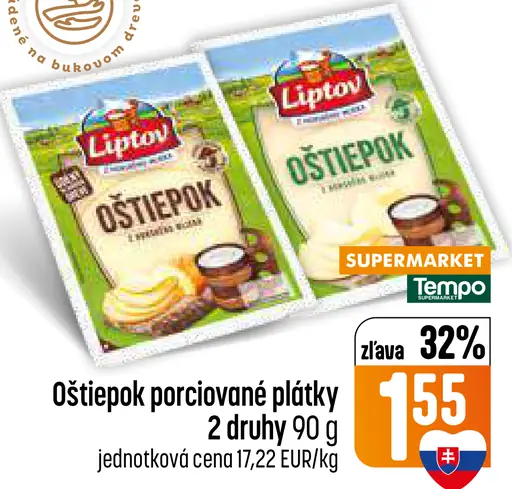 Oštiepok porciované plátky 2 druhy