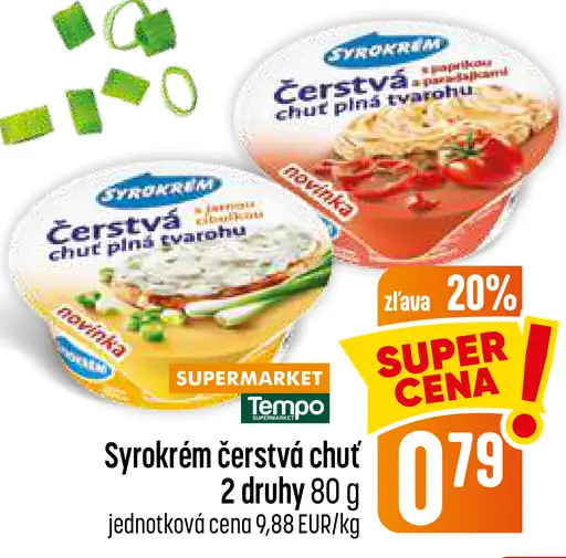 Syrokrém čerstvá chuť plná tvarohu, 2 druhy