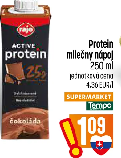 Rajo Active Protein proteín mliečny nápoj čokoláda