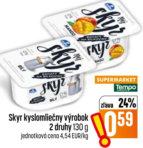 Skyr kyslomliečny výrobok 2 druhy