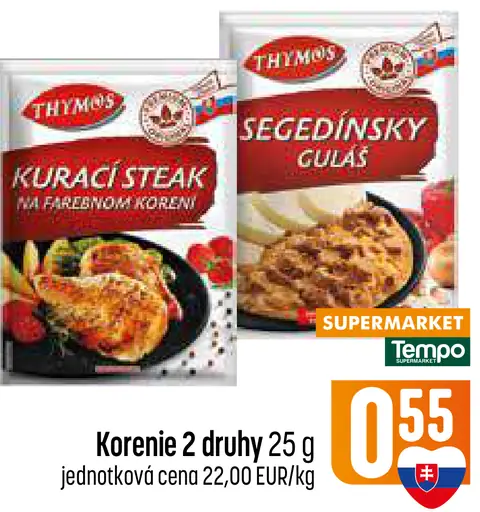 Thymos korenie na kurací steak