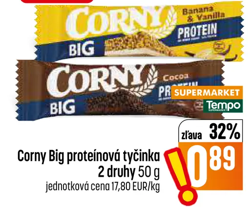 Corny Big proteínová tyčinka – Banana & Vanilla a Cocoa