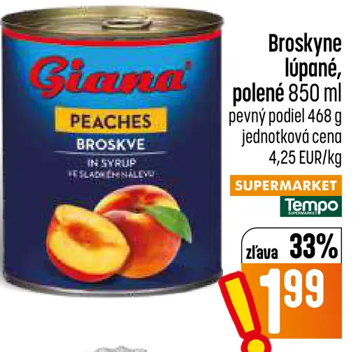 Broskyne lúpané, polené