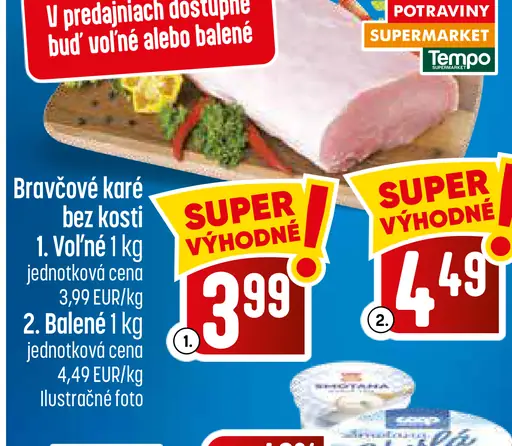 Bravčové karé bez kosti voľné