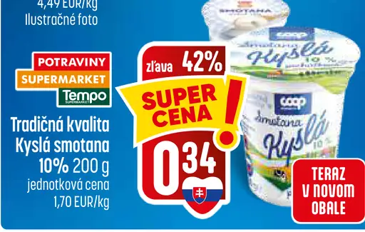 Tradičná kvalita Kyslá smotana 10%
