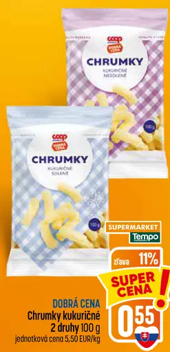 Coop Jednota Chrumky kukuričné, 2 druhy