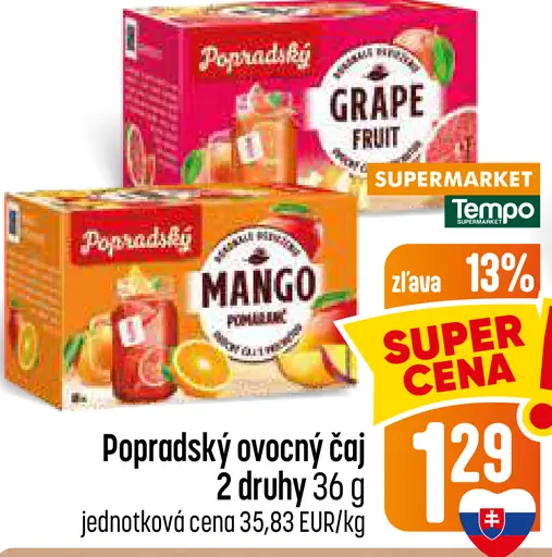 Popradský ovocný čaj Grape Fruit