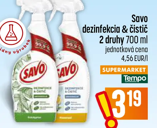 Savo dezinfekcia a čistič 2 druhy