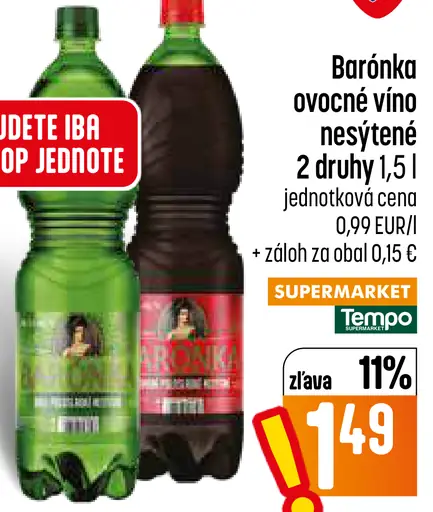 Barónka ovocné víno nesýtené 2 druhy