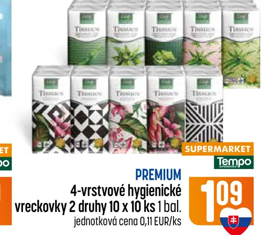 Tesori 4-vrstvové hygienické vreckovky, 2 druhy