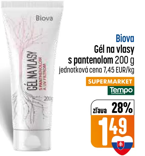 Biova Gél na vlasy s pantenolom