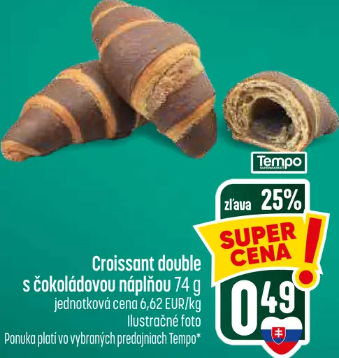 Croissant Double s čokoládovou náplňou