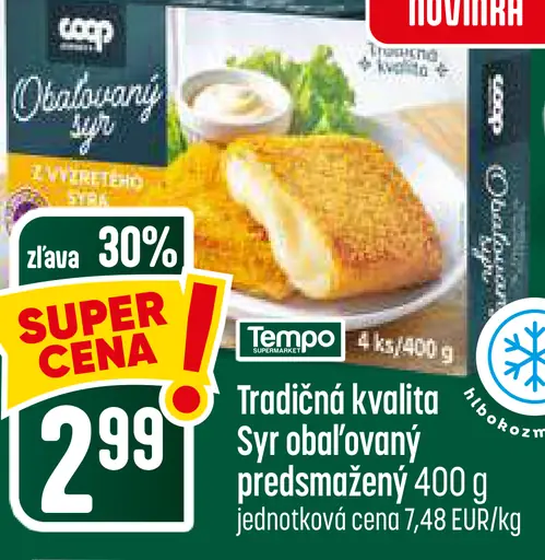 Tradičná kvalita syr obalovaný predsmažený