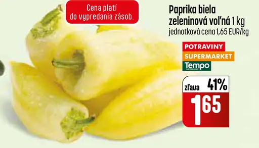 Paprika zeleninová biela