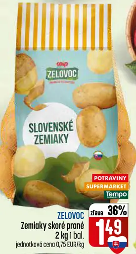 Zelovoc zemiaky skoré prané