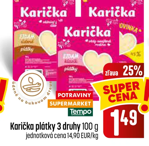 Karička plátky 3 druhy