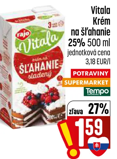 Vital krém na šľahanie 25%