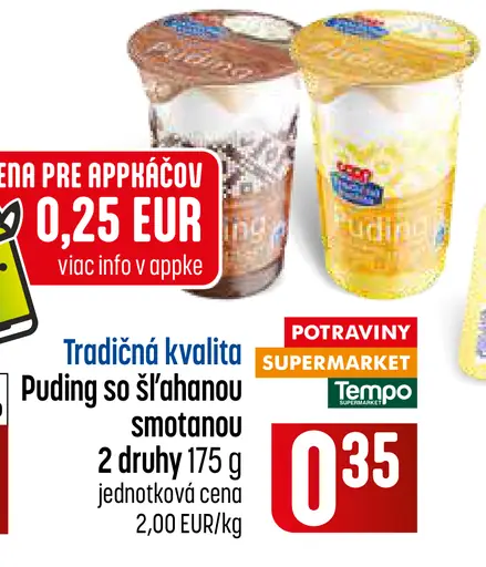 Puding so šľahačkou a smotanou – 2 druhy