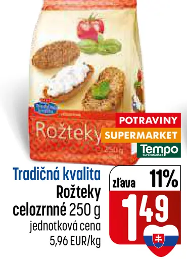 Tradičná kvalita Celozrnné rožteky