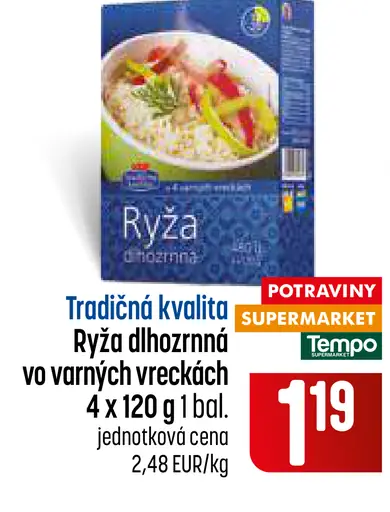 Podravka Ryža dlhozrnná vo varných vreckách